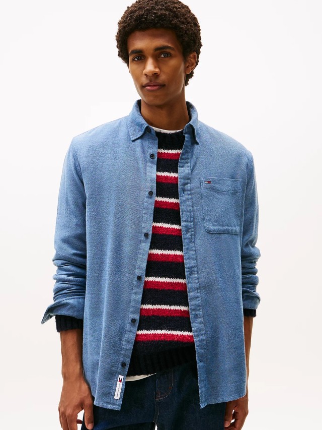 Tommy Hilfiger Tjm Reg Flannel Shirt Ext Ανδρικό Πουκάμισο Μπλε