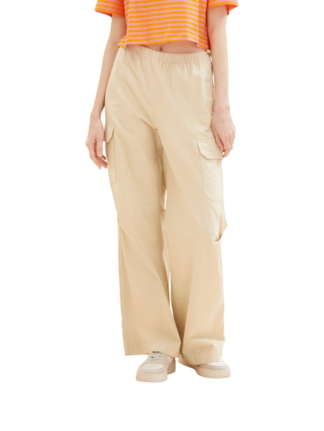 Τom Tailor 304 Straight Cargo Pants Γυναικείο Παντελόνι Μπεζ