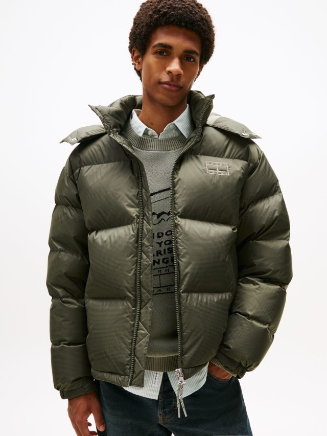 Tommy Hilfiger Tjm Alaska Down Puffer Ext Ανδρικό Πουπουλένιο Μπουφάν Πράσινο