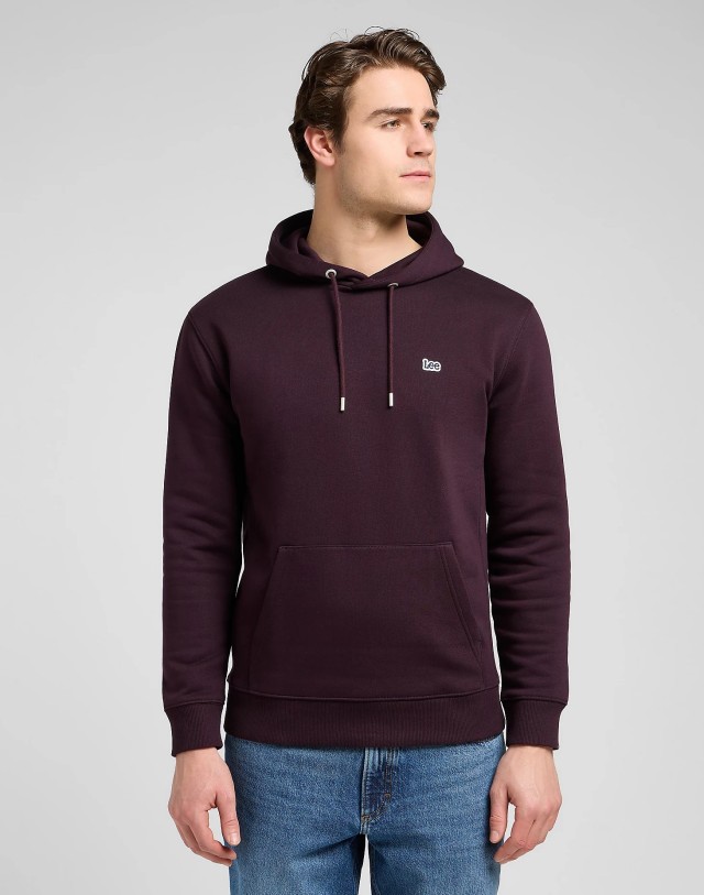 Lee Plain Hoodie Deep Wine Ανδρικό Φούτερ Μπορντό