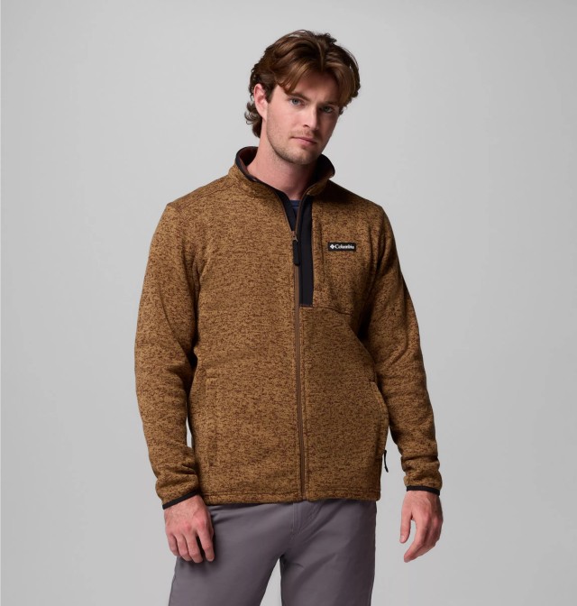 Columbia Sweater Weather™ Full Zip Ανδρική Fleece Ζακέτα Καφέ
