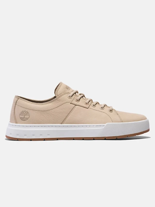 Timberland Maple Grove Low Lace Up Sneaker Light Beige Nubuck Ανδρικά Δερμάτινα Sneakers Μπεζ