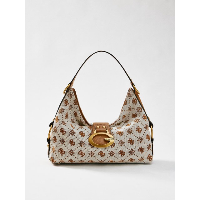 Guess Camden Shoulder Bag Γυναικεία Τσάντα Μπεζ