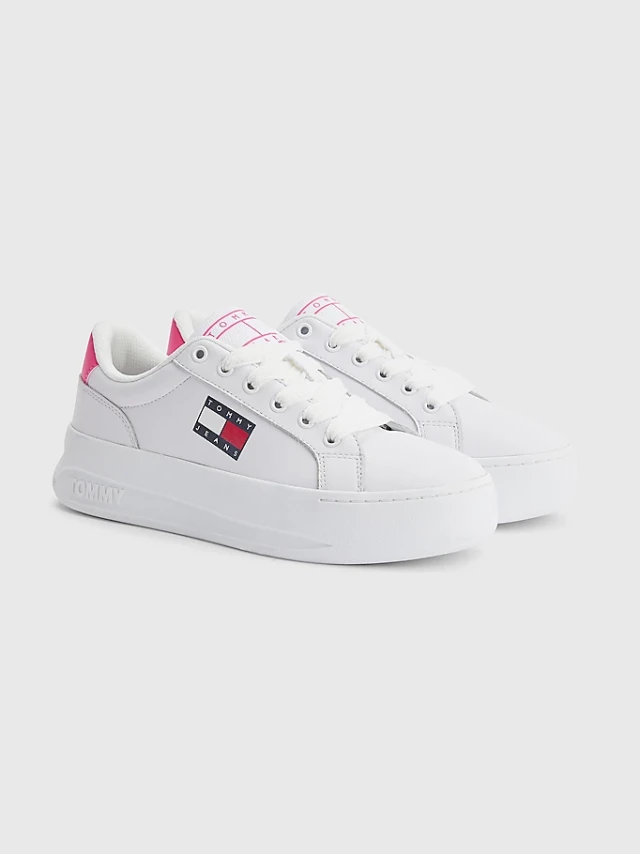 Tommy Hilfiger Tommy Jeans City Flatform Γυναικεια Sneakers Λευκο