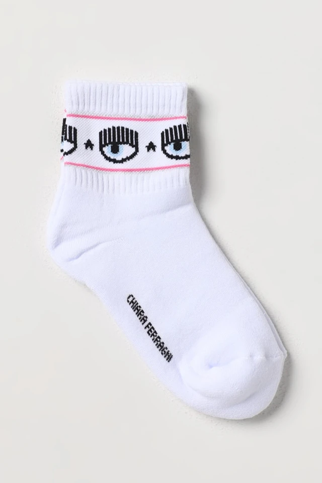 Chiara Ferragni Calzini Corti H. Gambale 13cm Γυναικείες Κάλτσες Λευκές