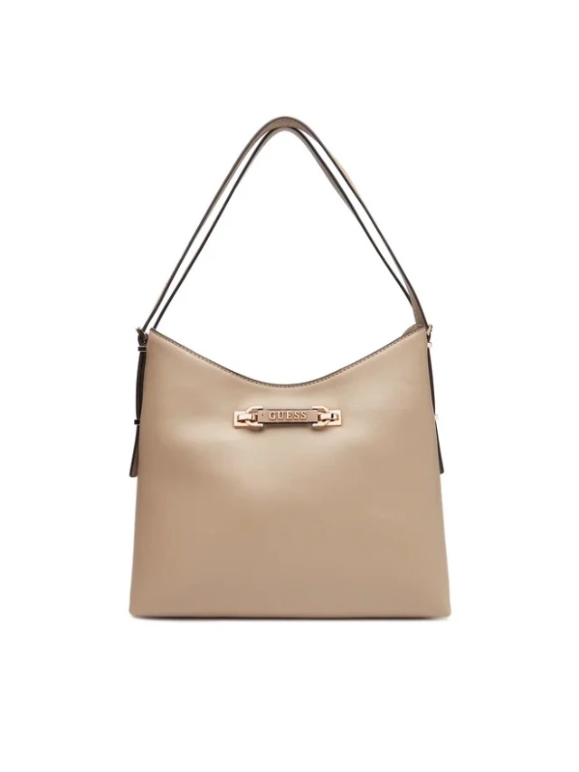 Guess Lefia Large Hobo Γυναικεία Τσάντα Μπεζ