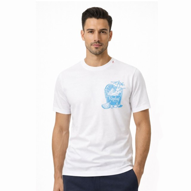 Replay Ανδρική Μπλούζα Λευκή