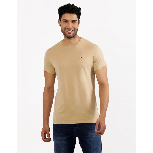 Tommy Hilfiger Tjm Xslim Jersey Tee Ανδρική Μπλούζα Μπεζ