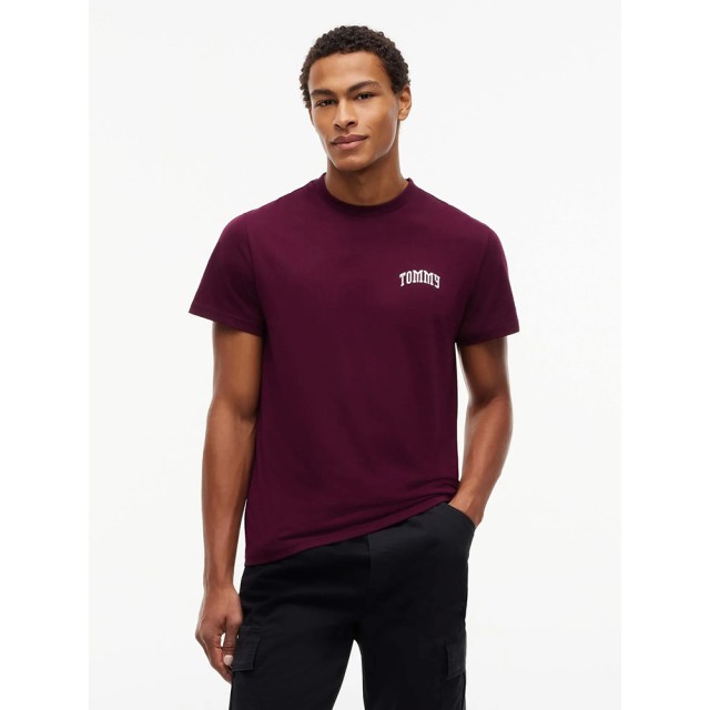 Tommy Hilfiger Tjm Slim Tommy Tee Ext Ανδρικη Μπλουζα Σκουρο Μωβ