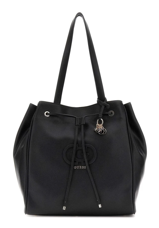 Guess Calebra Drawstring Tote Γυναικεία Τσάντα Μαύρη