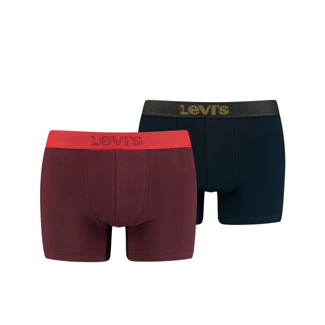 Levis Men Blazing Carpet Elastic Boxer Brief 2P Ανδρικα Εσωρουχα Μπορντο