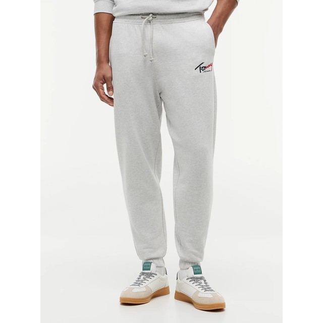 Tommy Hilfiger Tjm Reg Signature Sweatpant Ανδρικό Παντελόνι Φόρμας Γκρι