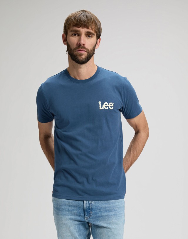 Lee Medium Wobbly Lee Tee Academy Blue Ανδρική Mπλούζα Μπλε Ανοιχτο