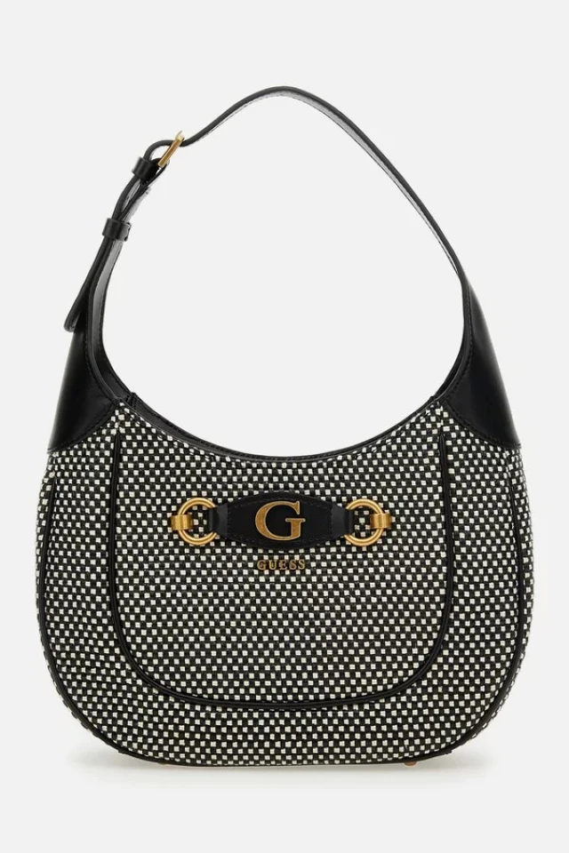 Guess Izzy Hobo Γυναικεία Τσάντα Μαύρη