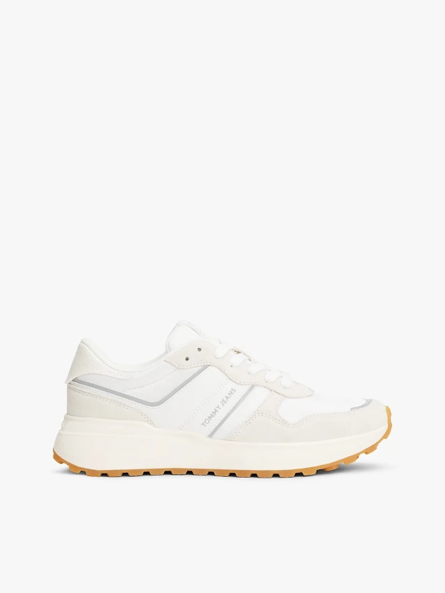 Tommy Hilfiger Tjw Cleated Runner Γυναικεία Sneakers Εκρού