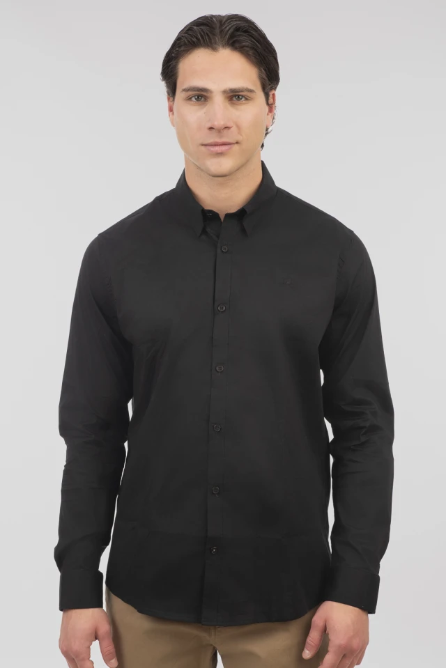 Rebase Shirt Ανδρικό Πουκάμισο Μαύρο