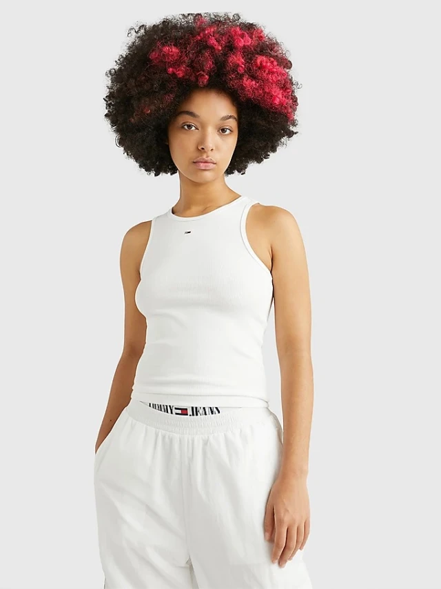 Tommy Hilfiger Tjw Essential Rib Tank Γυναικεία Μπλούζα Λευκή
