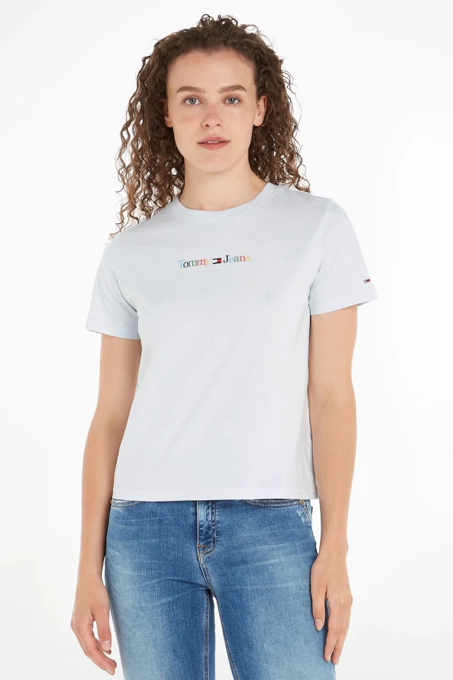 Tommy Hilfiger Tjw Reg Color Serif Linear Ss Γυναικεία Μπλούζα Σιελ
