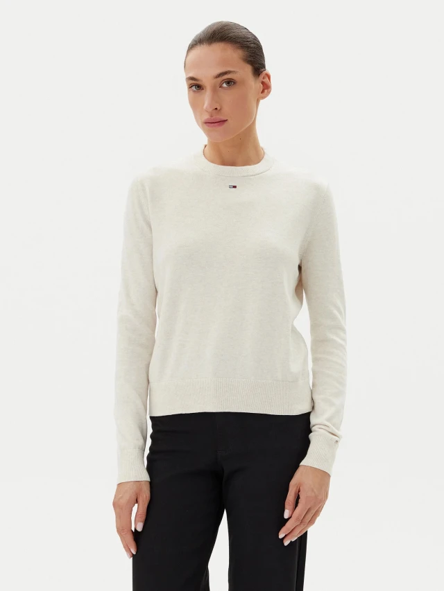 Tommy Hilfiger Tjw Essential Crew Sweater Ext Γυναικείο Πλεκτό Μπεζ