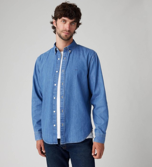 Levis Authentic Button Down Med Indigo Woodrow Mid Ανδρικό Πουκάμισο Τζιν