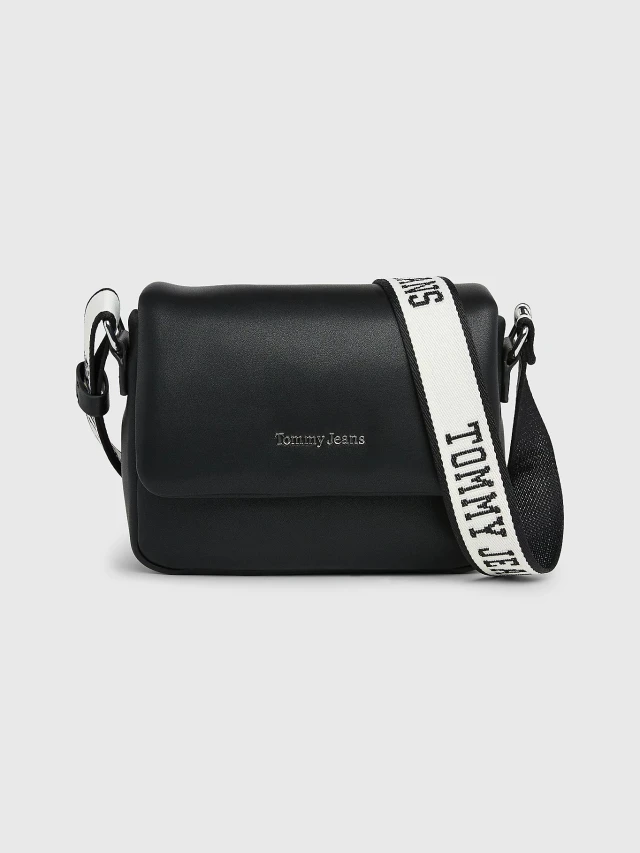 Tommy Hilfiger Tjw City Girl Flap Crossover Γυναικεία Τσάντα Μαύρη