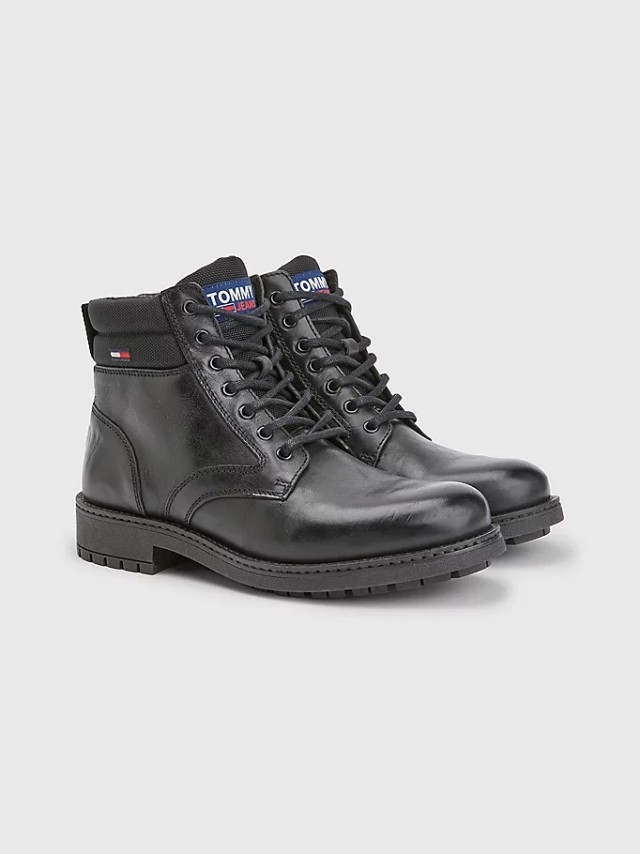 Tommy Hilfiger Classic Short Lace Up Boot Ανδρικα Μποτακια Μαυρα