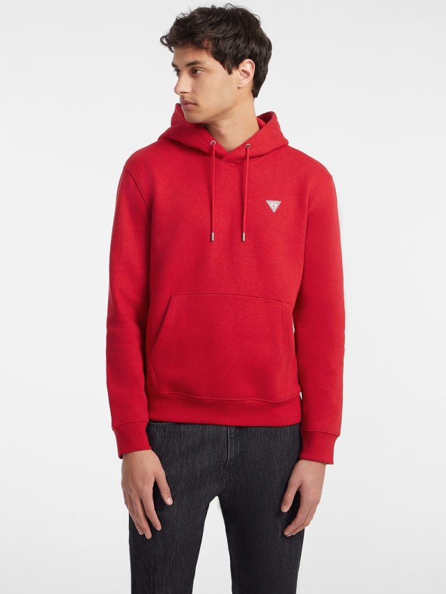 Guess Gj Hood Slim Mini Triang Sweat Ανδρικό Φούτερ Κόκκινο