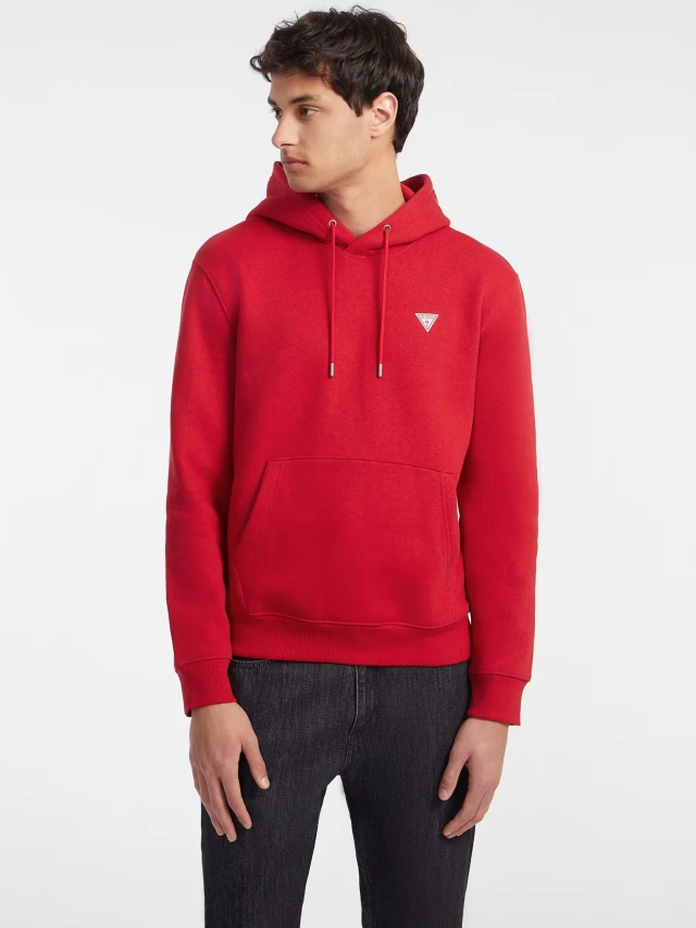 Guess Gj Hood Slim Mini Triang Sweat Ανδρικό Φούτερ Κόκκινο