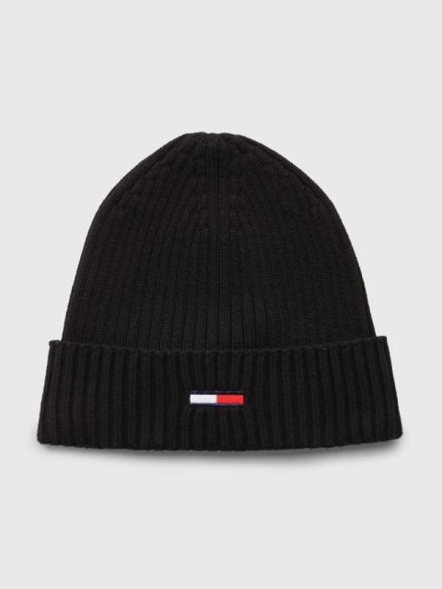 Tommy Hilfiger Tjm Flag Rib Beanie Σκουφοσ Μαυροσ