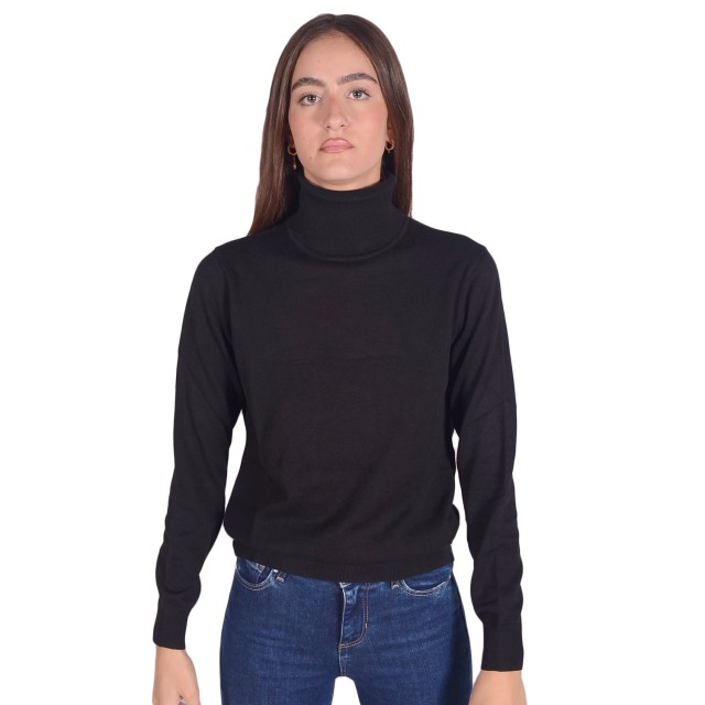 Tom Tailor 2Nd 108 Sweater Basic Turtlen Γυναικειο Πλεκτο Μαυρο