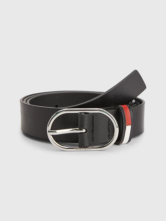 Tommy Hilfiger Tjw Oval 3.0 Γυναικεια Ζωνη Μαυρη