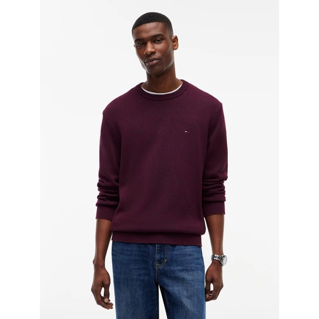 Tommy Hilfiger Tjm Slim Ess Sweater Ext Ανδρικό Πλεκτό Σκουρο Μωβ