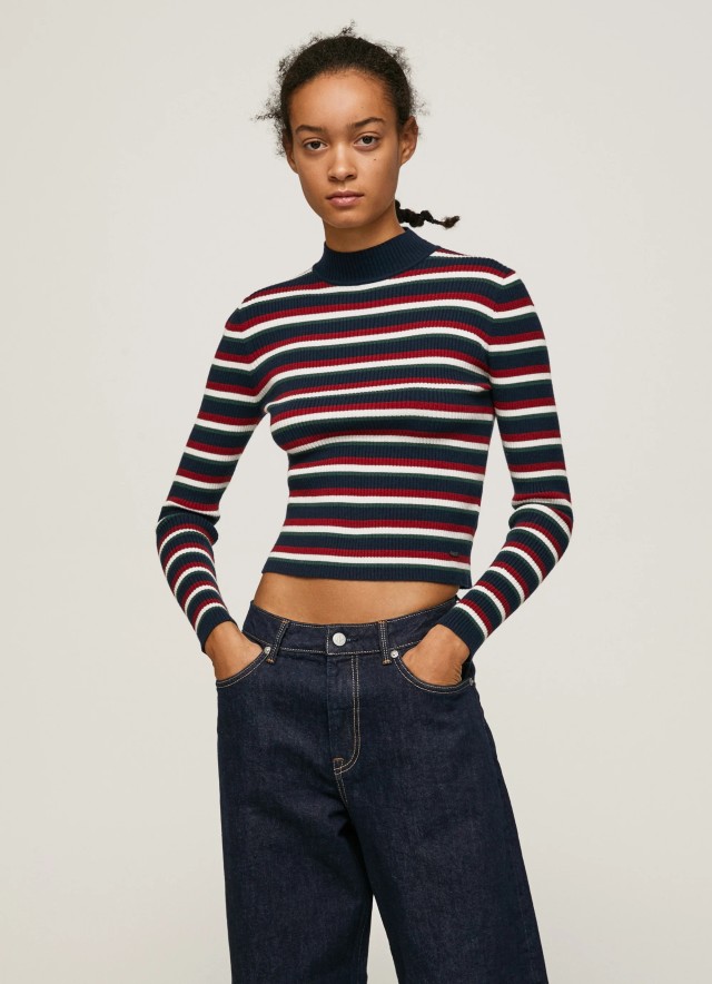 Pepe Jeans Brandi Perkins Neck Sweater Γυναικειο Πλεκτο Multi