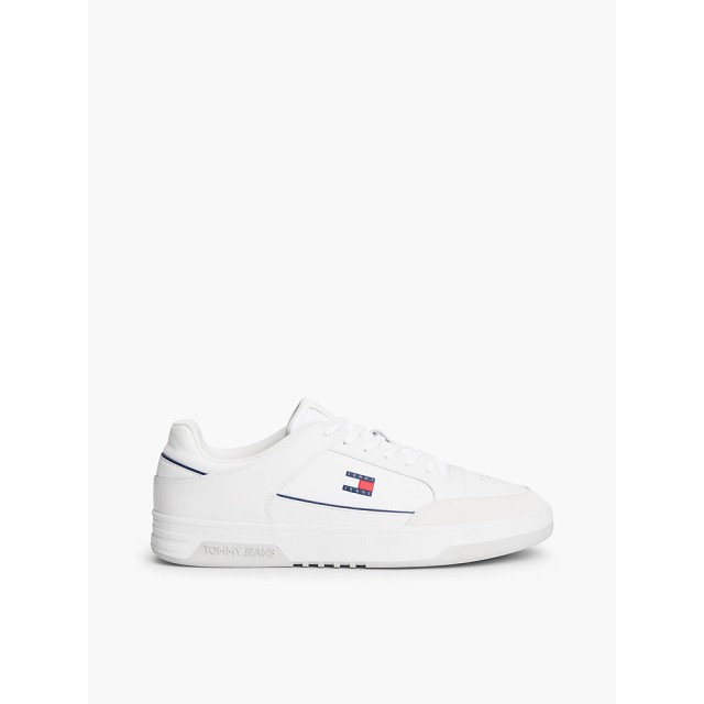 Tommy Hilfiger Tjm Cupsole Leather Ανδρικά Δερμάτινα Sneakers Εκρού