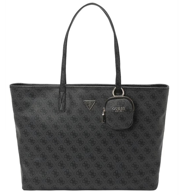 Guess Power Play Ii Large Tech Tote Γυναικεία Τσάντα Ανθρακί