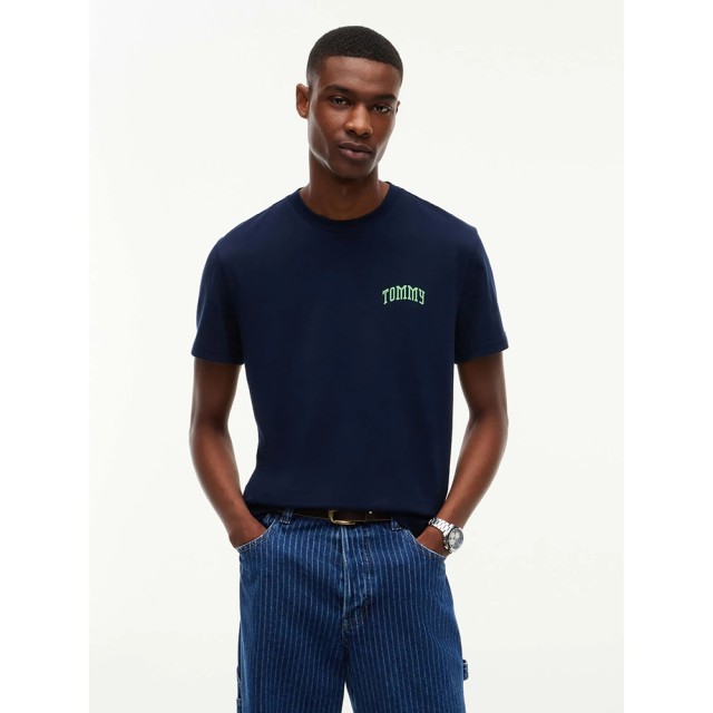 Tommy Hilfiger Tjm Slim Tommy Tee Ext Ανδρικη Μπλουζα Μπλε