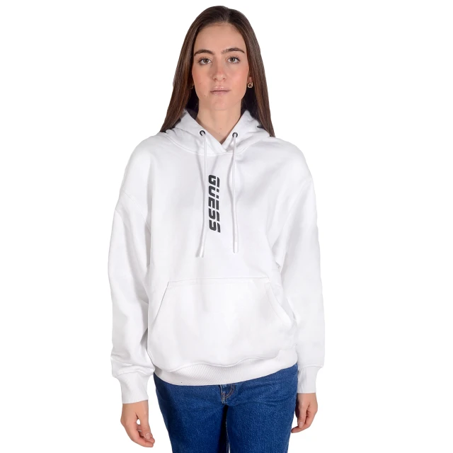 Guess Alisha Hooded Sweatshirt Γυναικειο Φουτερ Λευκο