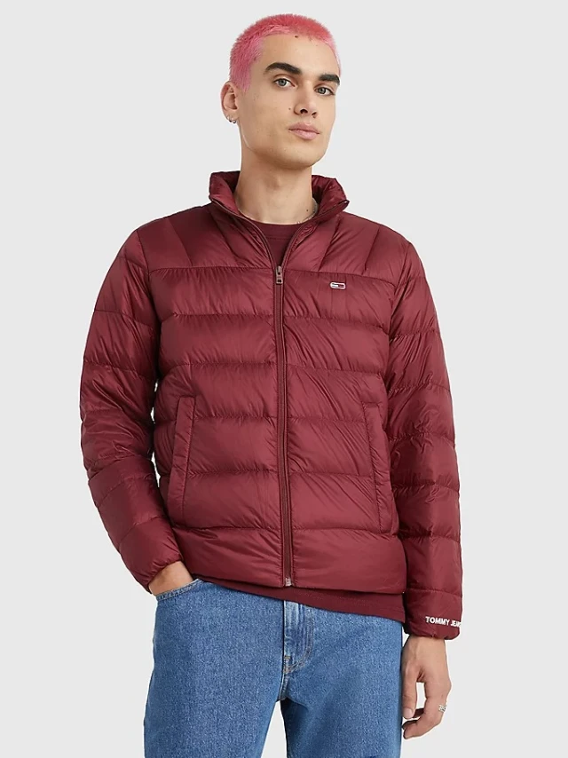 Tommy Hilfiger TJM Essential Light Down Jacket Ανδρικο Μπουφαν Μπορντο