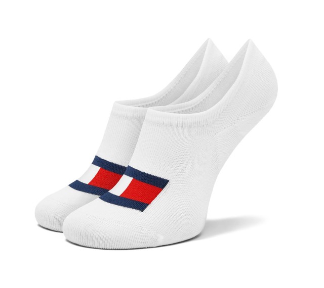 Tommy Hilfiger Th Uni Tj Footie 2p Flag Κάλτσες Λευκές