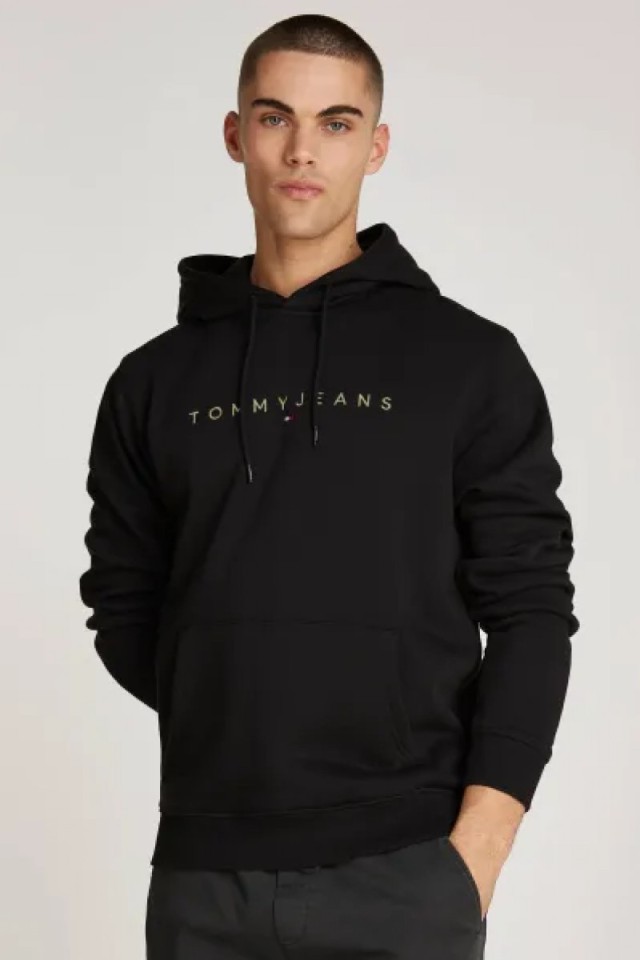 Tommy Hilfiger Tjm Reg Tj Flag Crest Hood Ext Ανδρικό Φούτερ Μαύρο