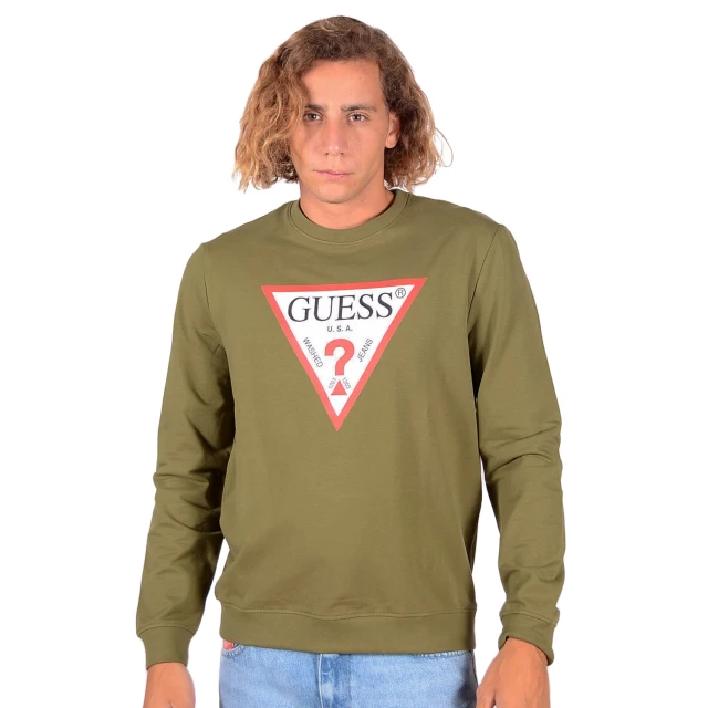 Guess Audley Cn Fleece Ανδρικο Φουτερ Λαδι