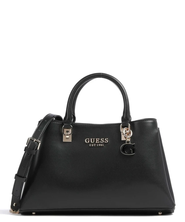 Guess Eliette Girlfriend Satchel Γυναικεία Τσάντα Μαύρη