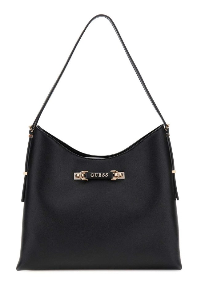 Guess Lefia Large Hobo Γυναικεία Τσάντα Μαύρη