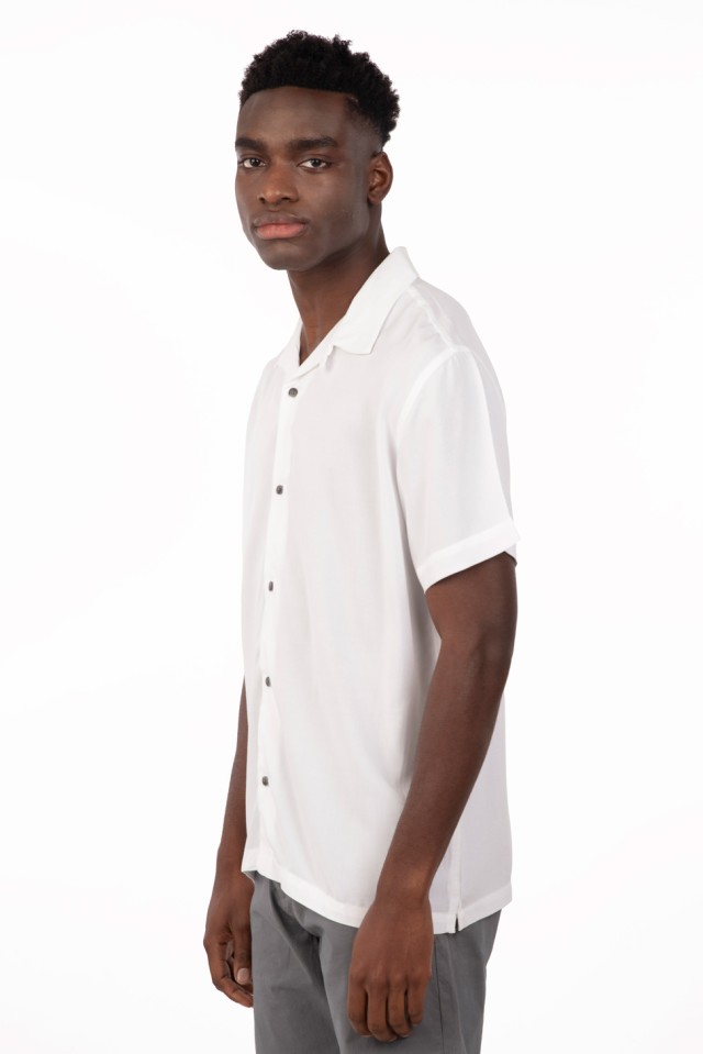 Rebase Shirts Byron Short Sleeve Ανδρικο Πουκαμισο Κοντομανικο Λευκο