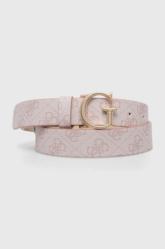 Guess Emera Logo Adj Pant Belt H30 Γυναικεία Ζώνη Εκρού