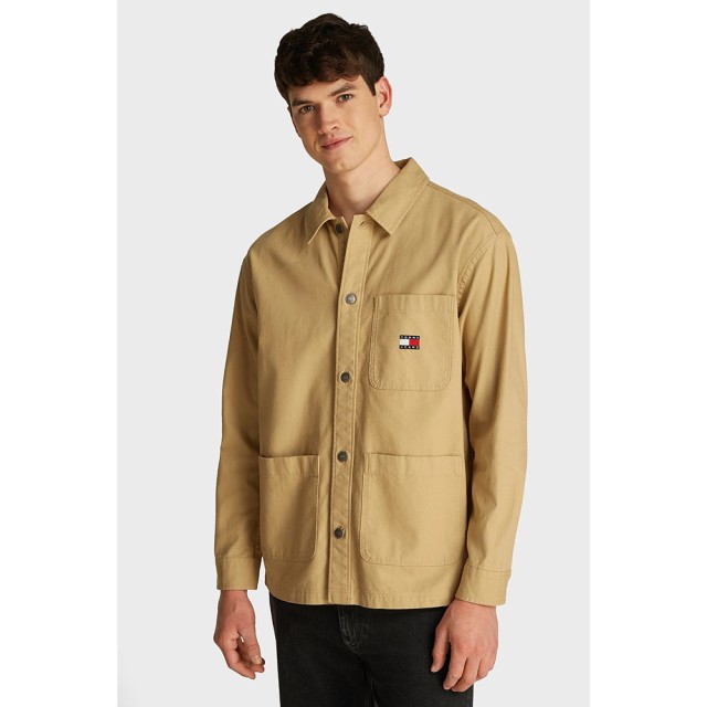 Tommy Hilfiger Tjm Essential Overshirt Ext Ανδρικό Overshirt Πουκάμισο Μπεζ