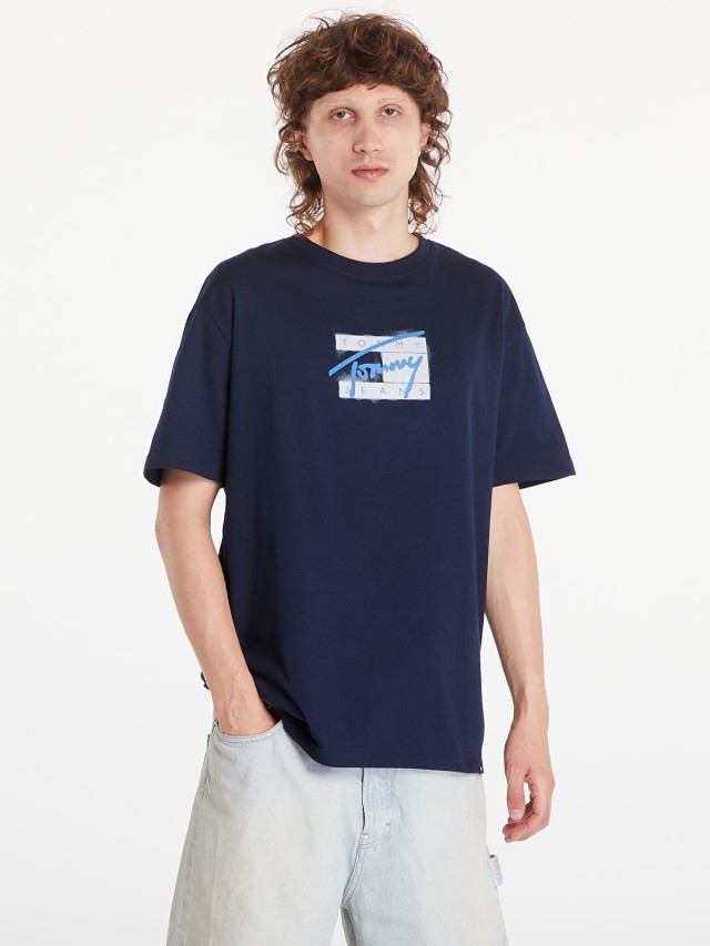 Tommy Hilfiger Tjm Reg Street Sig Flag Tee Ext Ανδρική Μπλούζα Μπλε