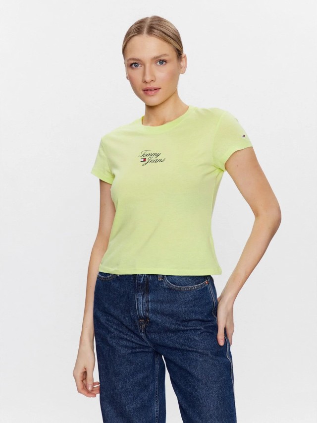 Tommy Hilfiger Tjw Bby Essential Logo 1 Ss Γυναικεία Μπλούζα Φιστικι