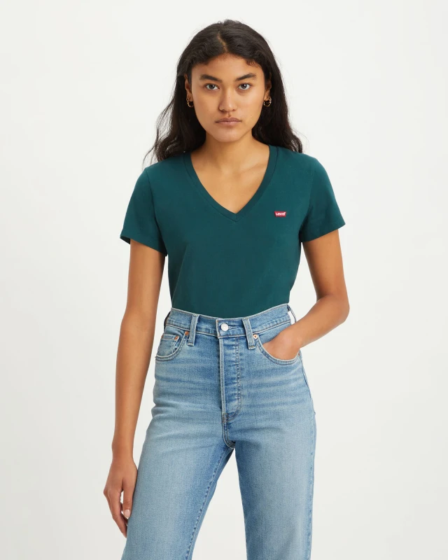 Levis Perfect Vneck Deep Sea Moss Γυναικεία Μπλούζα Πράσινο