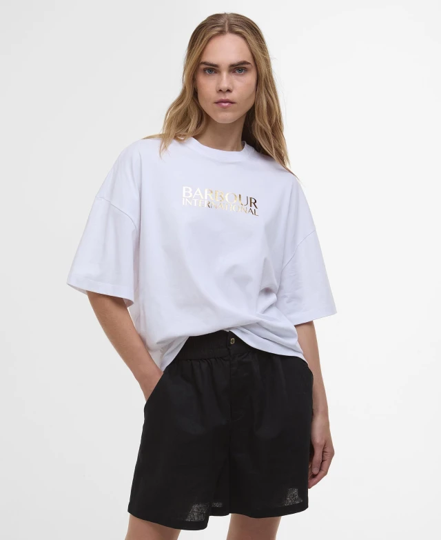 Barbour B.Intl Dakota T-Shirt Γυναικεία Μπλούζα Λευκή